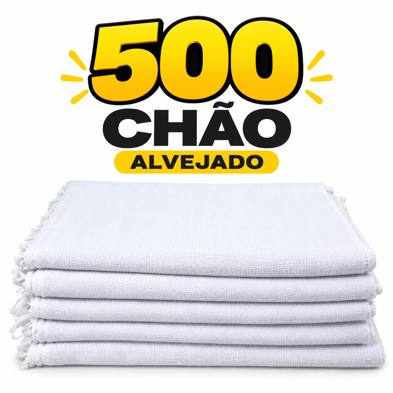 Pano de Chão Branco Alvejado Atacado 500 pçs
