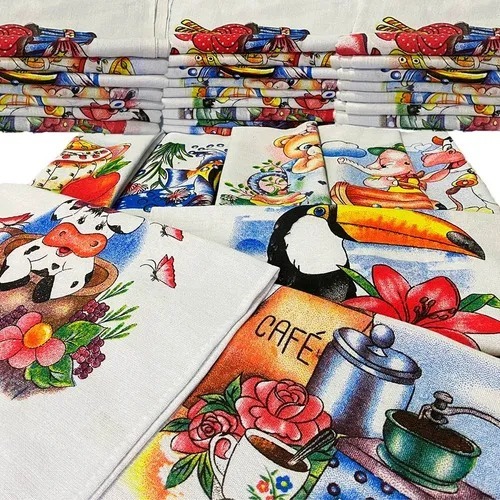 Pano de Prato Estampado Atacado 1000 pçs - Imagem 2