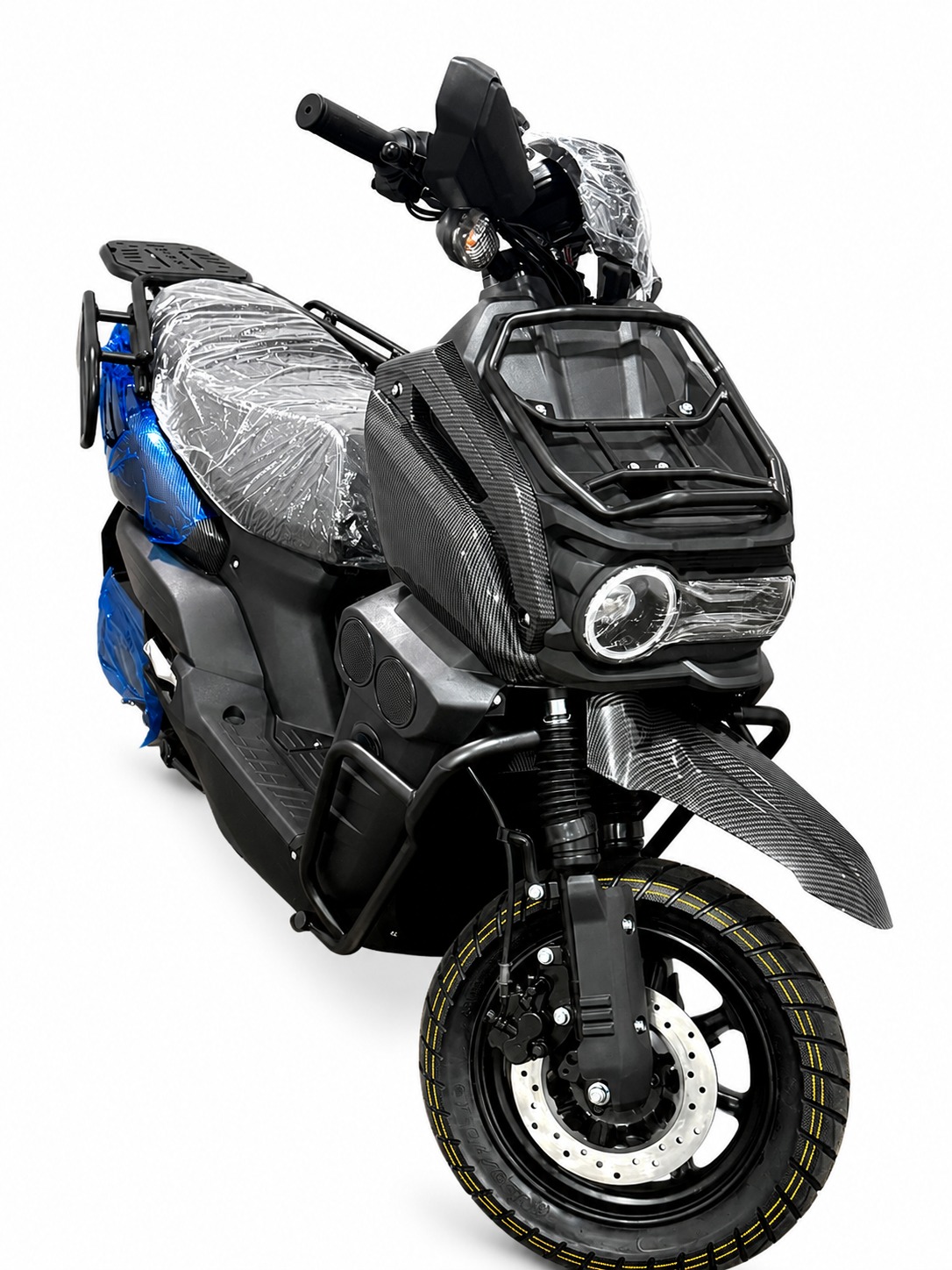 Moto Elétrica Scooter Carbon Black com Painel Digital e Freio a Disco – Design Moderno e Econômico