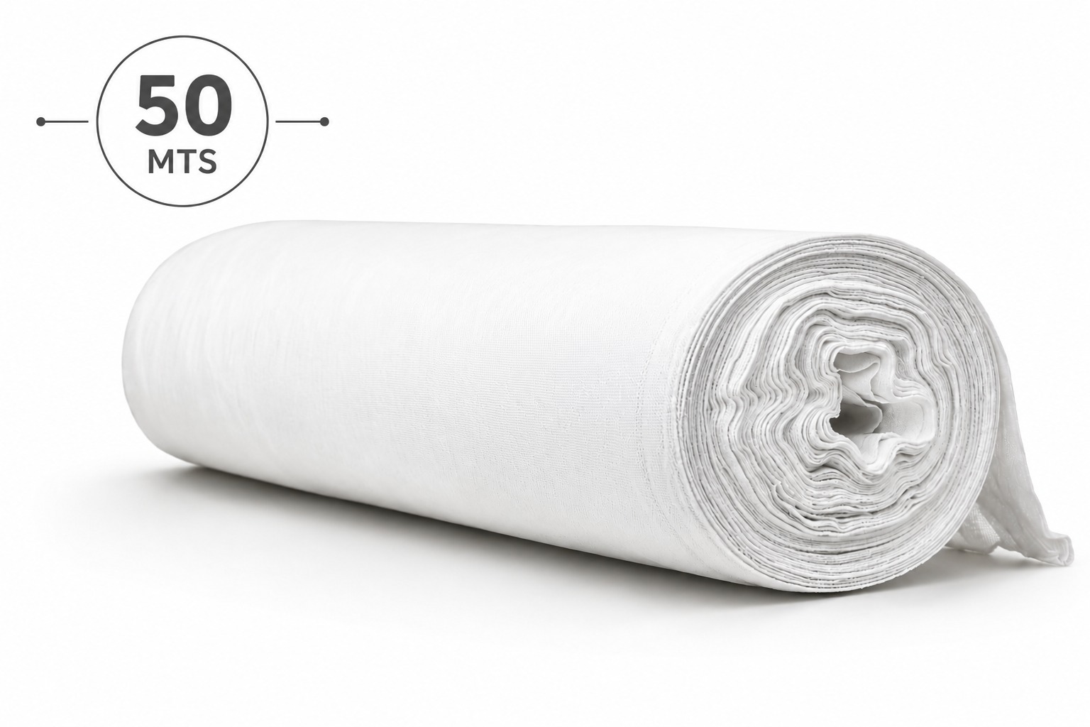 Rolo de Tecido Alvejado Branco 50 Mts