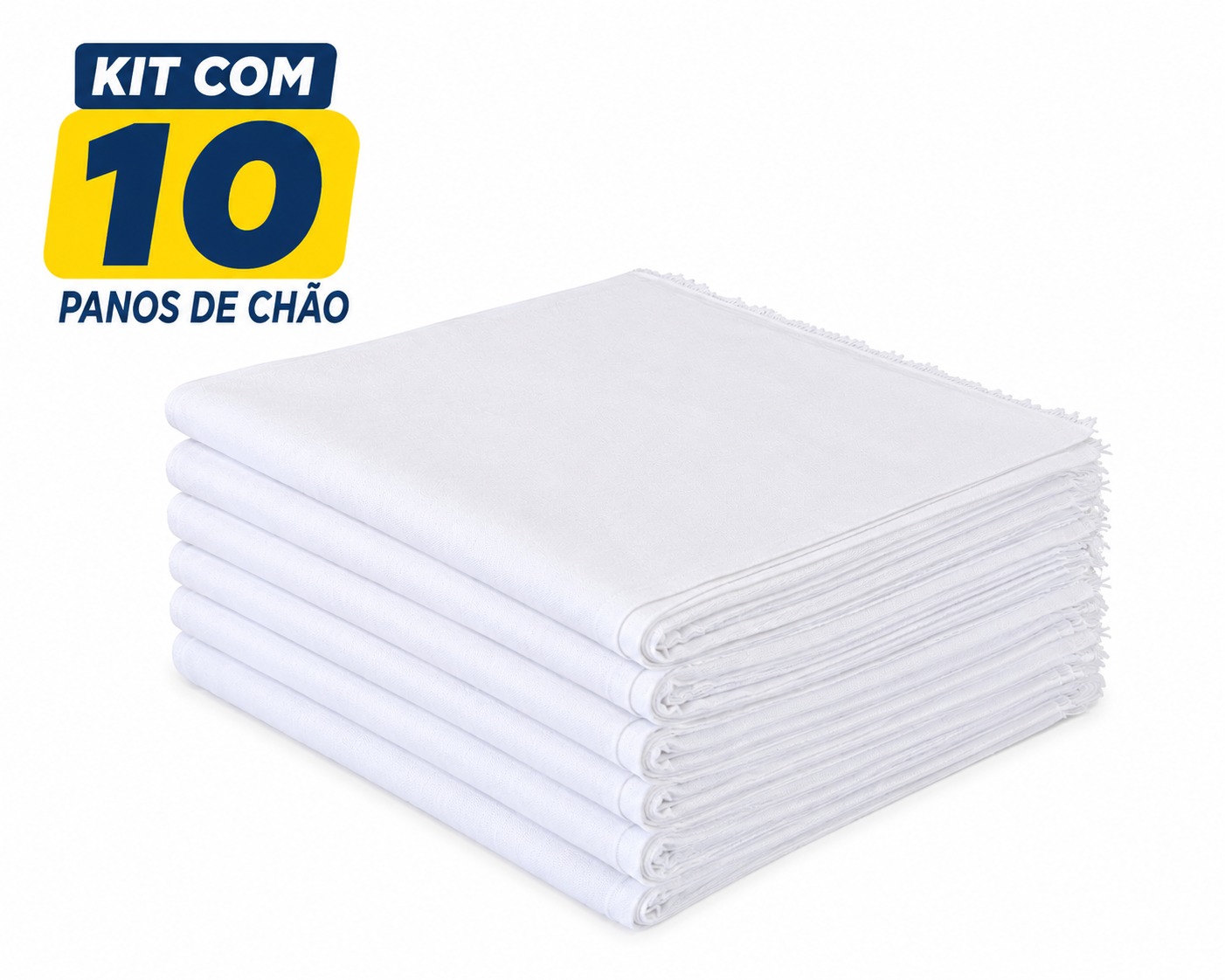 Pano de Chão Branco Alvejado Kit c/ 10
