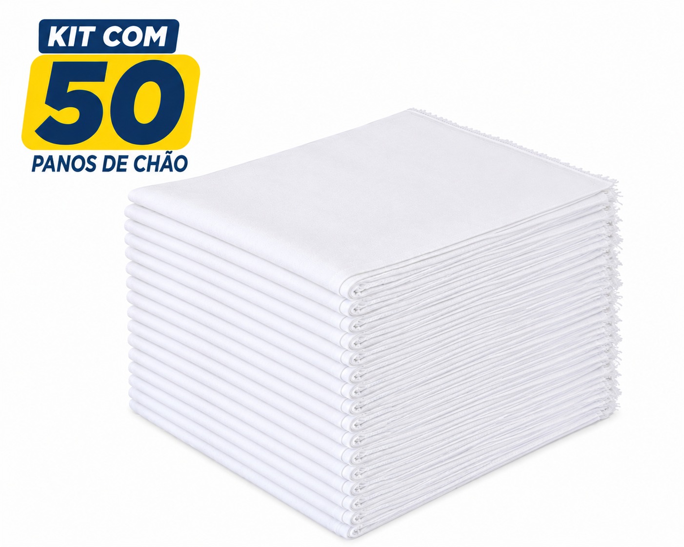 Pano de Chão Branco Alvejado Kit c/ 50