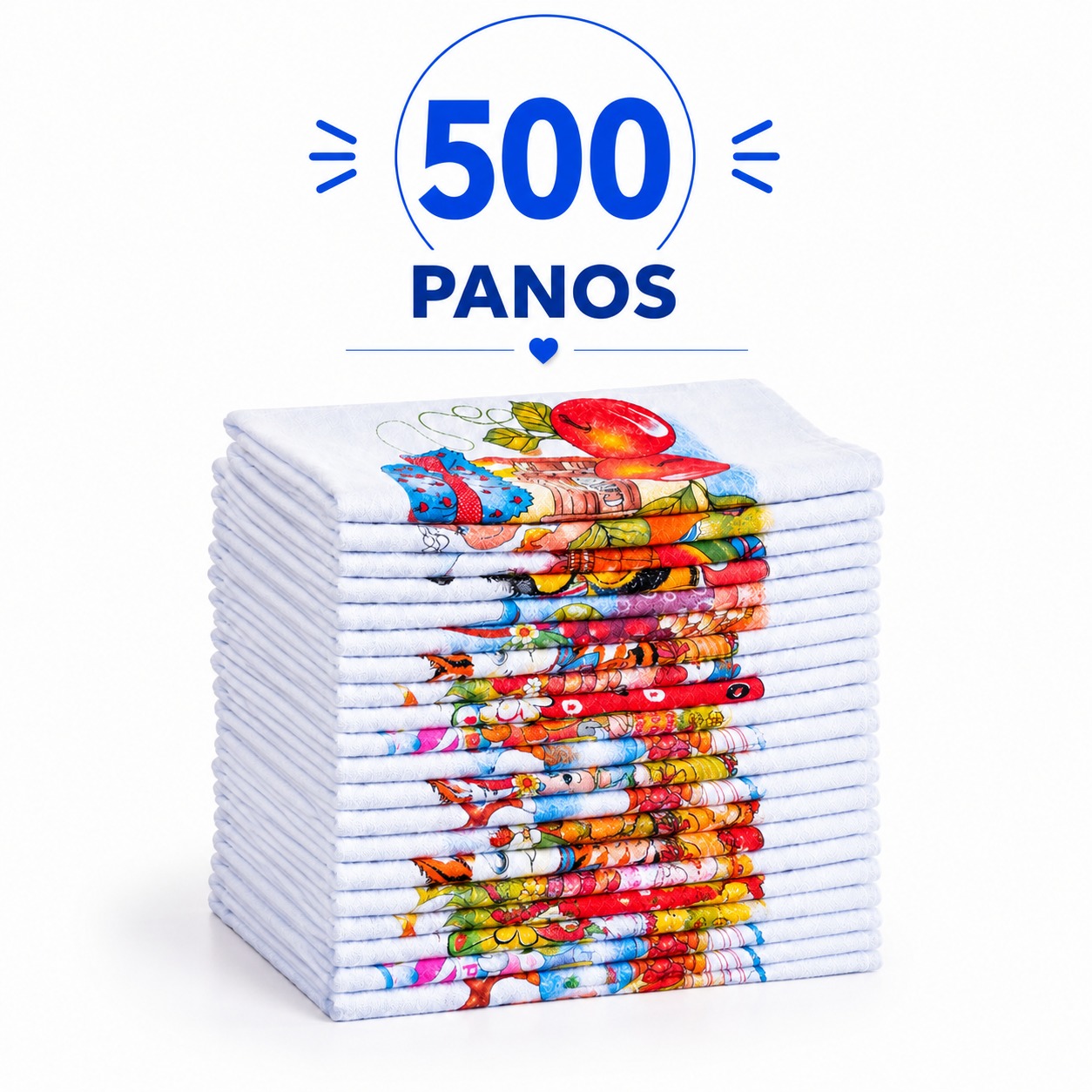 Pano de Prato Estampado Atacado c/ 500 pçs 100% Algodão