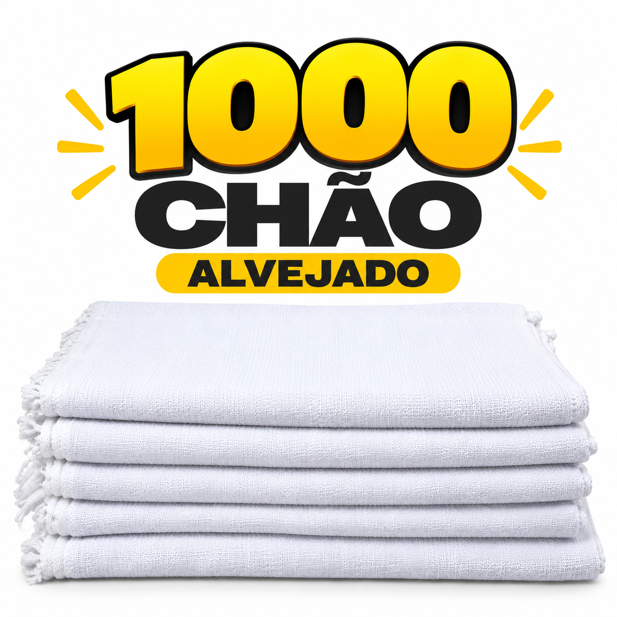 Pano de Chão Atacado Alvejado Branco 1000pçs