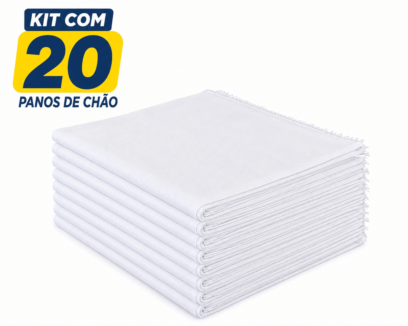 Pano de Chão Branco Alvejado Kit c/ 20 47x70cm