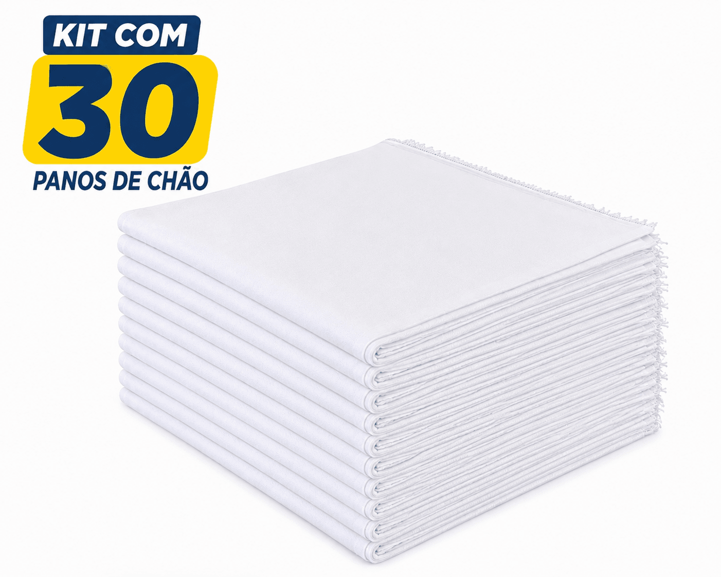 Pano de Chão Branco Alvejado Kit c/ 30 47x70cm