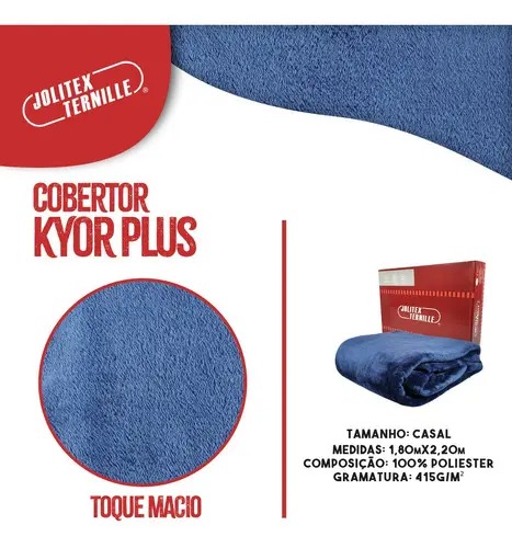 Cobertor Casal Jolitex Ternille 100% Poliéster Avalon Azul 220x180cm - Imagem 3
