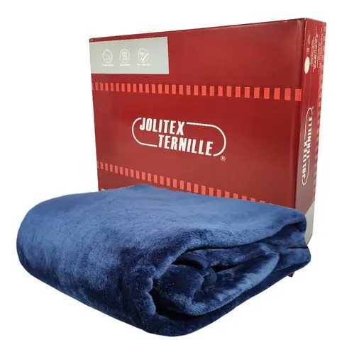 Cobertor Casal Jolitex Ternille 100% Poliéster Avalon Azul 220x180cm
