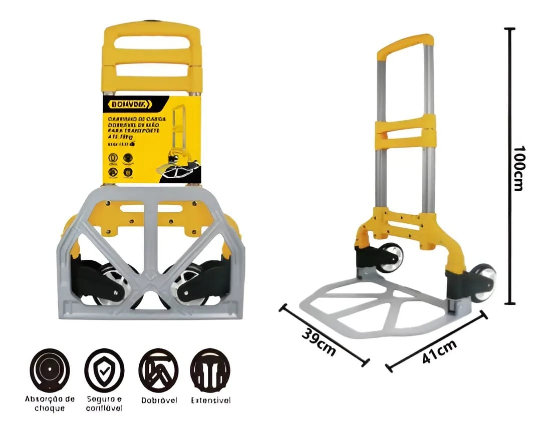 Carrinho De Carga DOBRAVEL Mão Para Transporte BOMVINK - Imagem 4