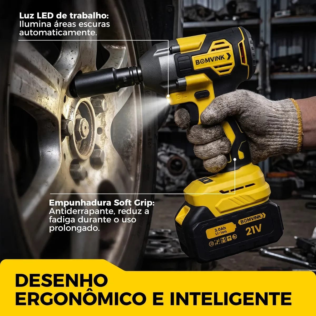 Chave De Impacto 21V 580NM BOMVINK - Imagem 2