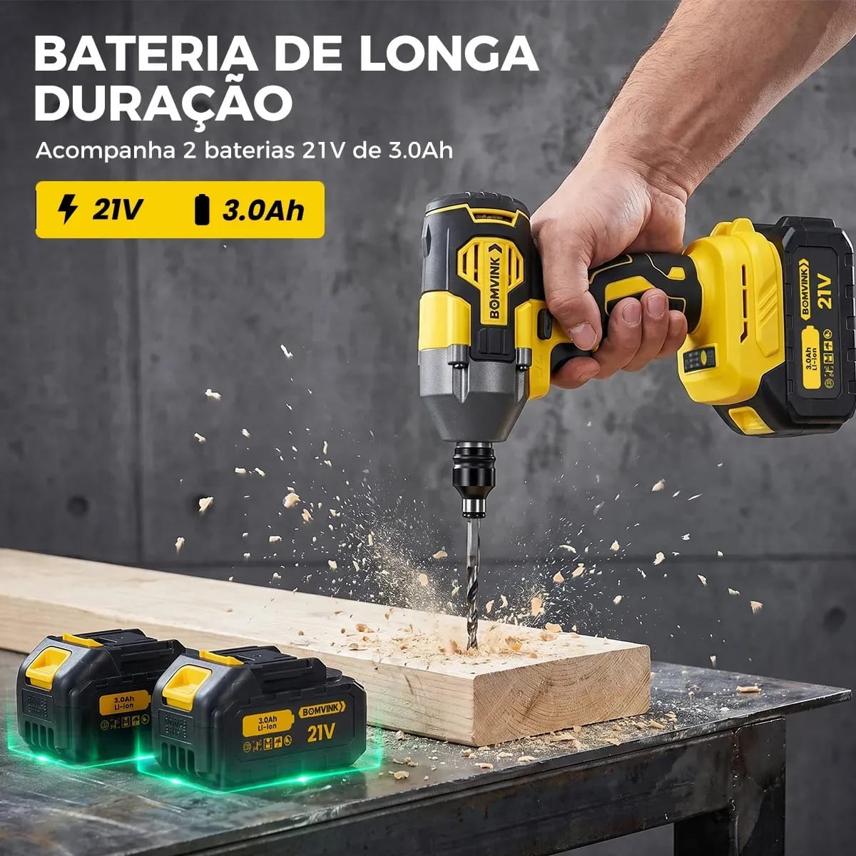 Chave De Impacto 21V 580NM BOMVINK - Imagem 3