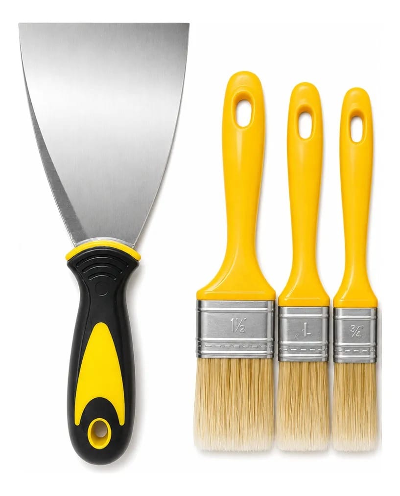 KIT COM ESPATULA E PINCÉIS PARA PINTURA- 4 PEÇAS BOMVINK - Imagem 2