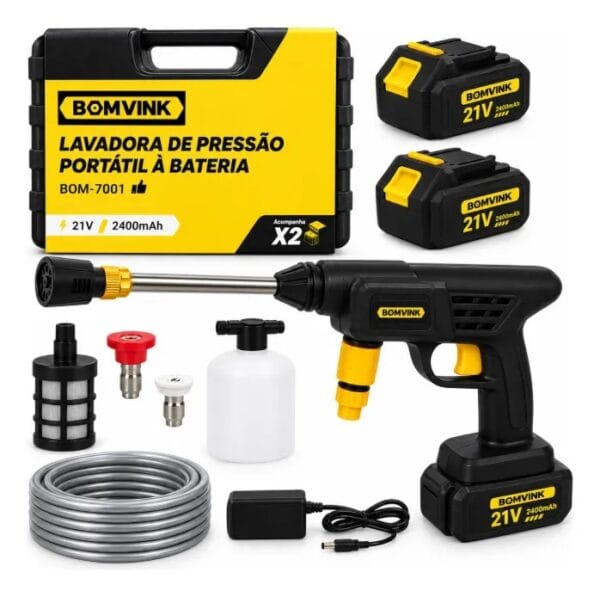 LAVADORA DE PRESSÃO PORTATIL 21V BOMVINK