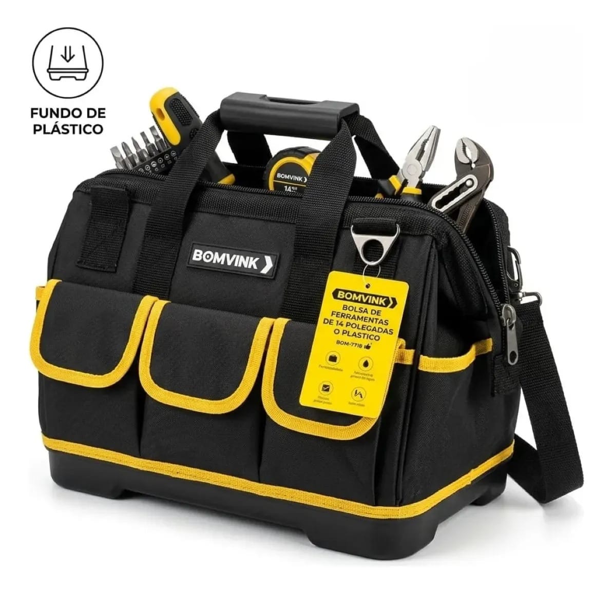 Bolsa Mala Ferramentas Profissional Impermeavel Fundo Rigido BOMVINK - Imagem 4