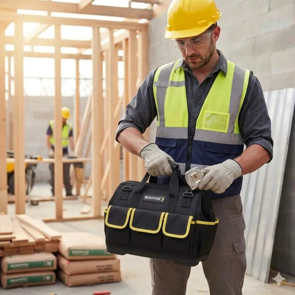 Bolsa Mala Ferramentas Profissional Impermeavel Fundo Rigido BOMVINK - Imagem 3