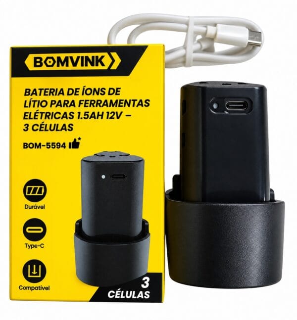 BATERIA DE IONS DE LITIO PARA FERRAMENTAS ELETRICAS 1.5H 12 V- 3 CÉLULAS BOMVINK
