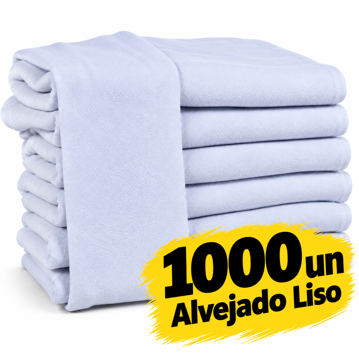 Pano De Prato Alvejado Branco liso kit C/1000Pçs 41cm x 66cm Atacado